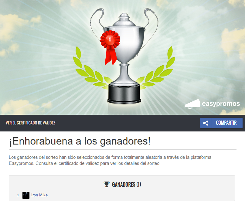 ¡Enhorabuena a los ganadores