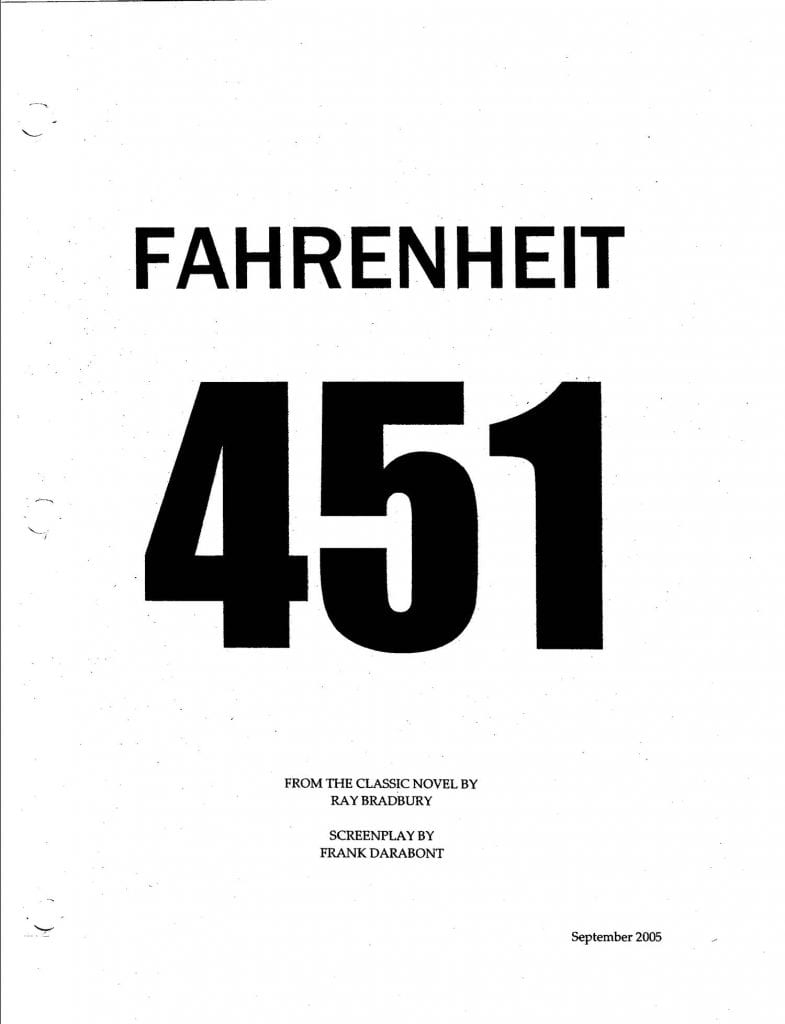 SCRIPT Fahrenheit 451 by Frank Darabont
