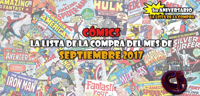 Cómics. La lista de la compra del mes de septiembre 2017