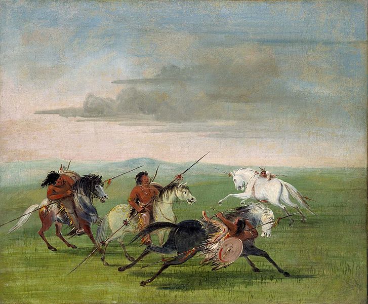727px Comanche Feats of Horsemanship George Catlin