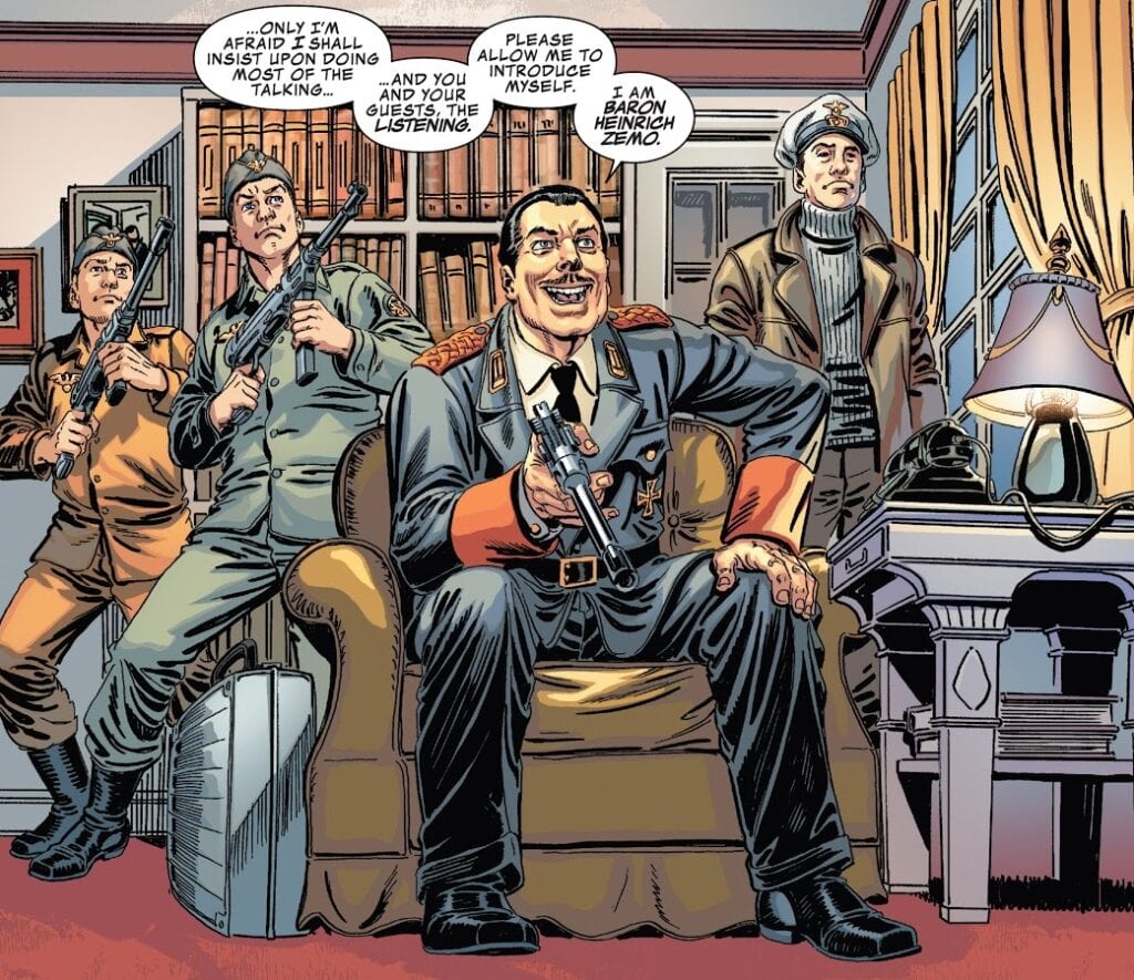 capitán américa y la antorcha humana 80 aniversario zemo las cosas que nos hacen felices