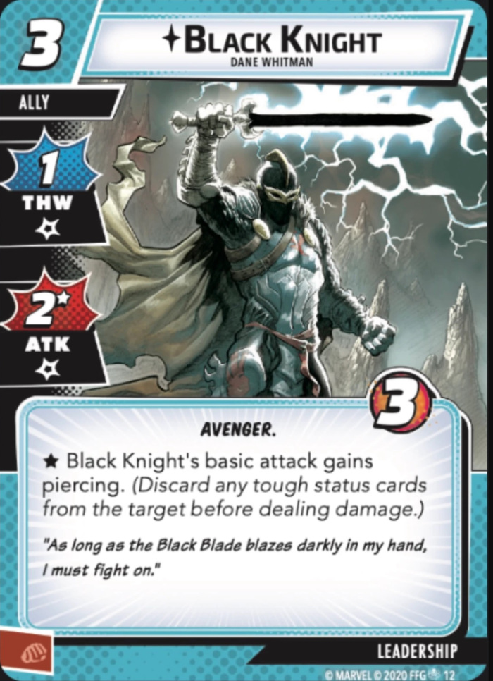 Marvel Champions caballero negro cosas felices
