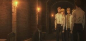 Armin y Mikasa con Onyankopon