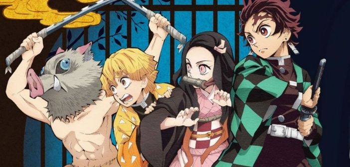 Inosuke, Zenitsu, Nezuko y Tanjiro - Guardianes de la Noche