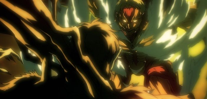 El titán bestia recibe el impacto del titán acorazado