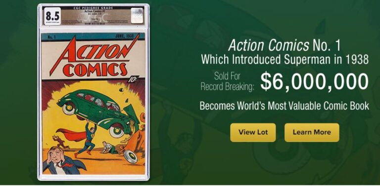 Action Comics 1 se vende por 6 millones de dólares y se convierte en el cómic más caro de la historia