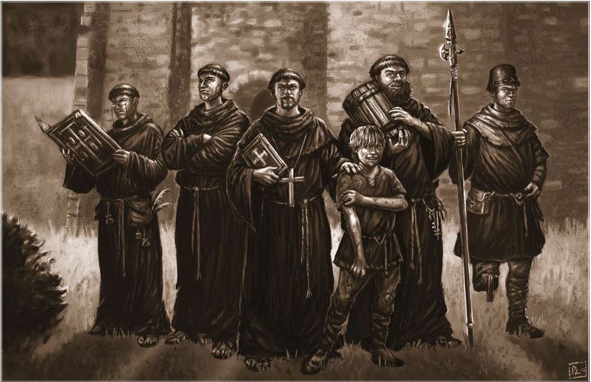 Monjes franciscanos de la Edad Oscura